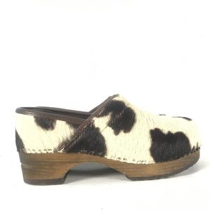 Sanita Danish Designs 34 US 4.5 Wooden/Fur Clogs